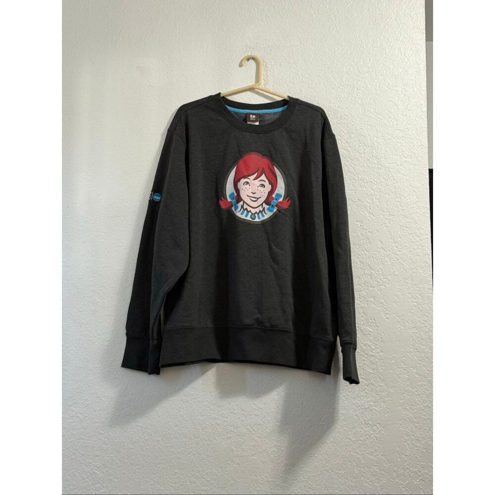 Wendy's NCAA Official Hamburger Sweatshirt Pullover Dark Gray Unisex Size 2x